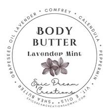 Load image into Gallery viewer, Medium 4oz Lavender Peppermint Infused Body Butter